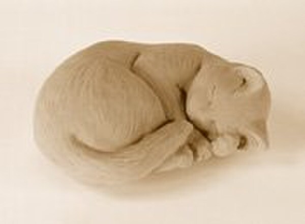 Curled Cat Small Statue